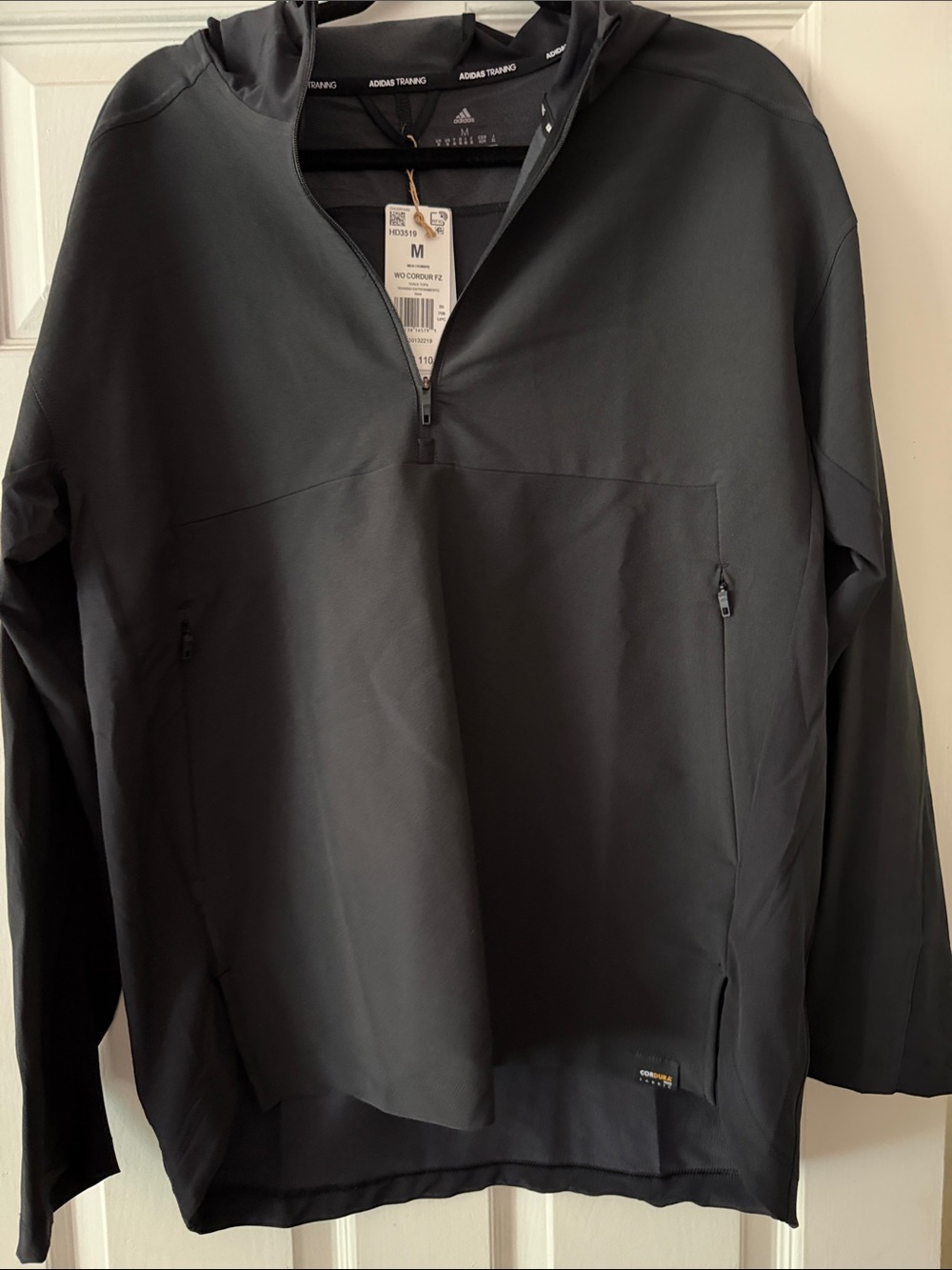 Adidas Black Hooded 1/4 Zip Training Pullover